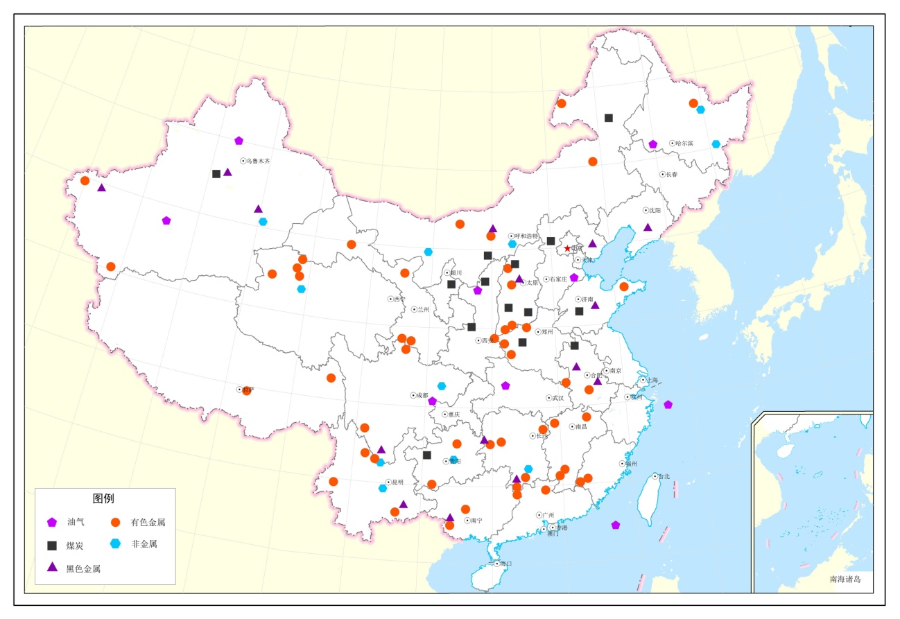 图1  全国重要能源资源基地示意图