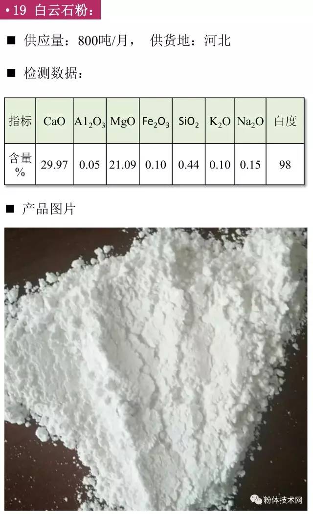 白云石粉价格行情