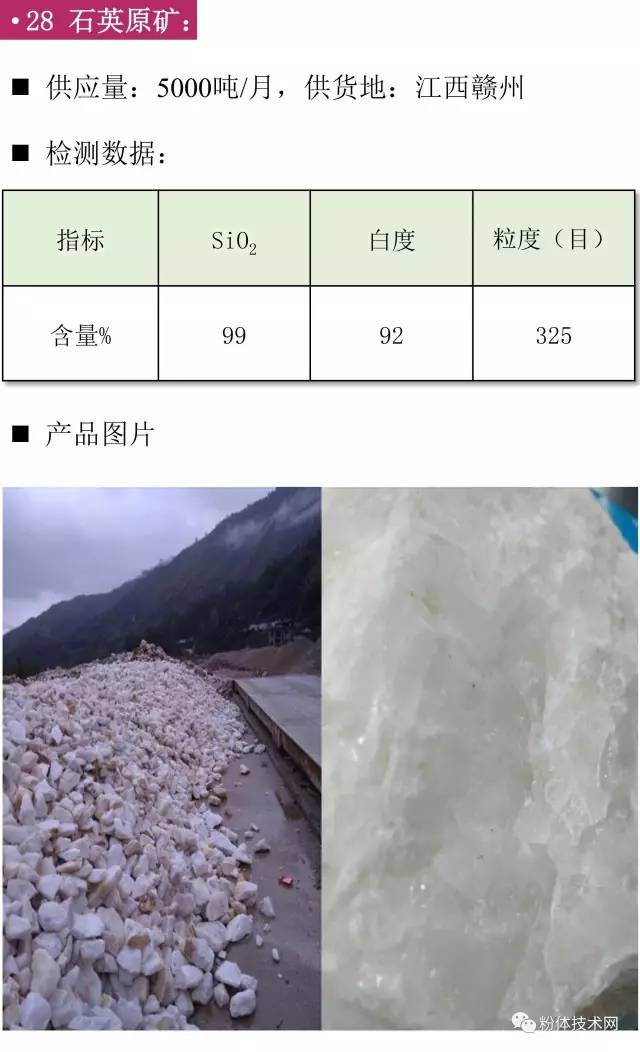 石英原矿价格行情