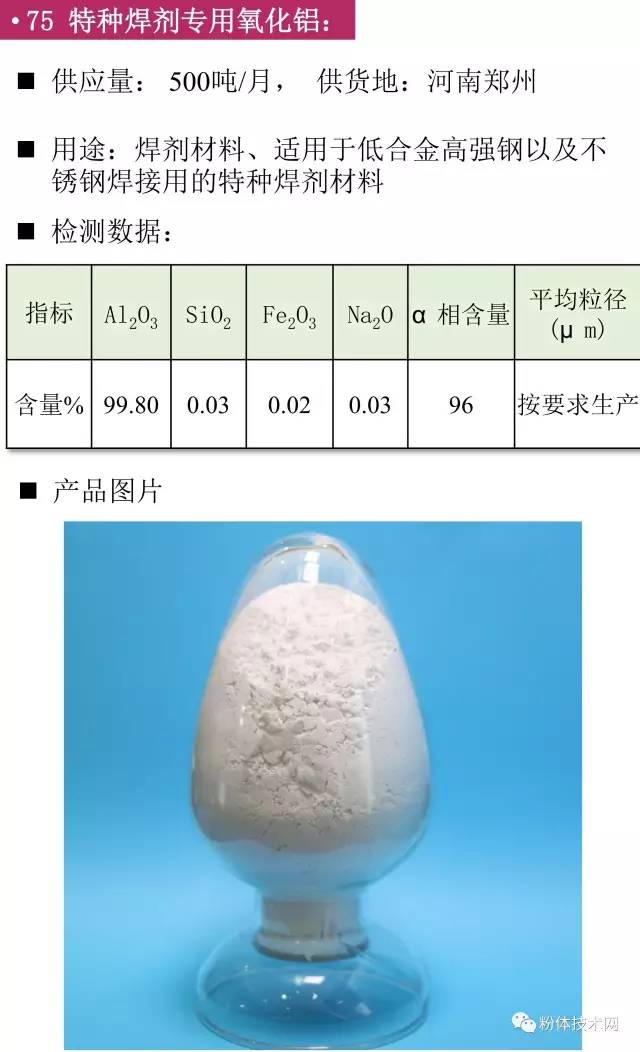 特种焊剂专用氧化铝