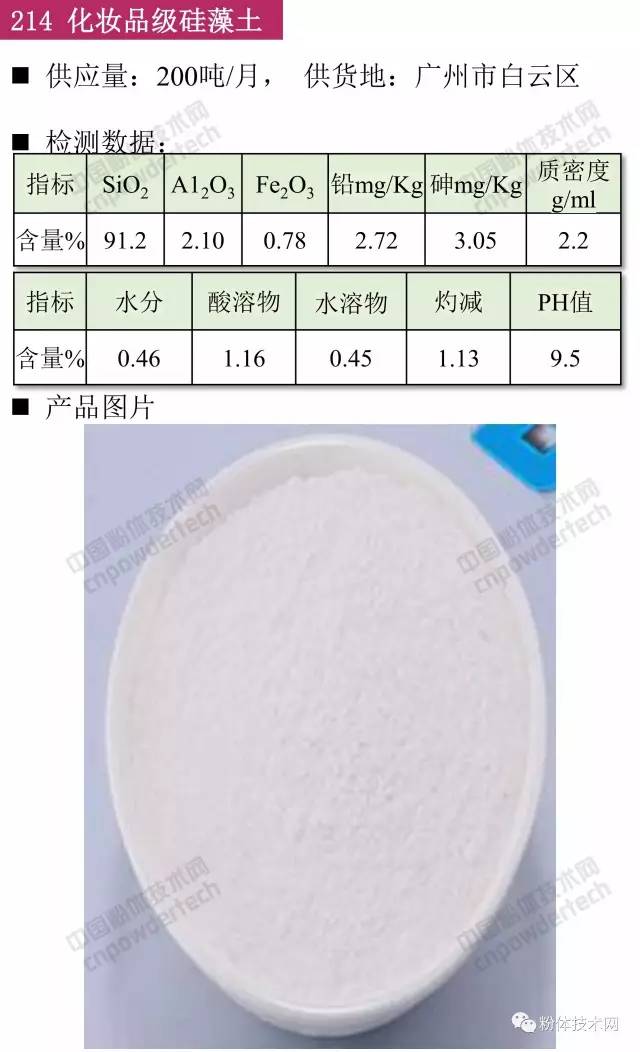 化妆品级硅藻土