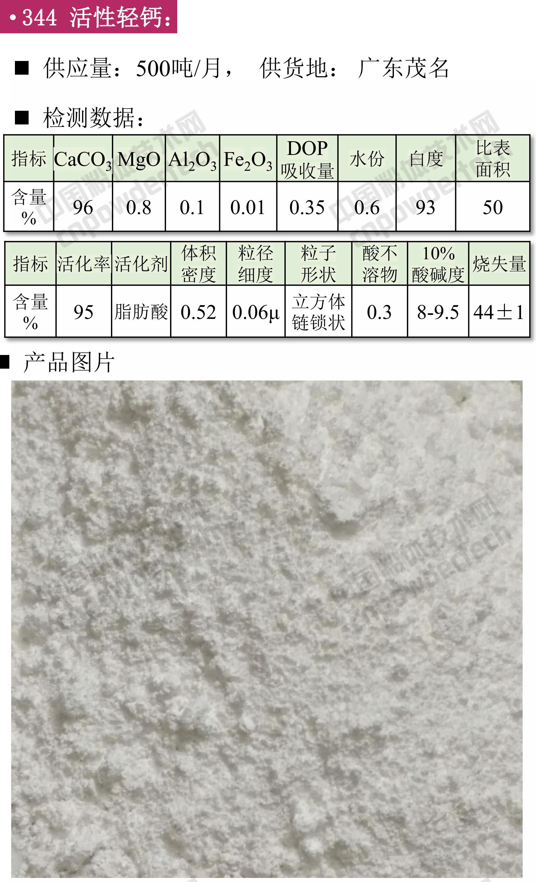 活性轻钙