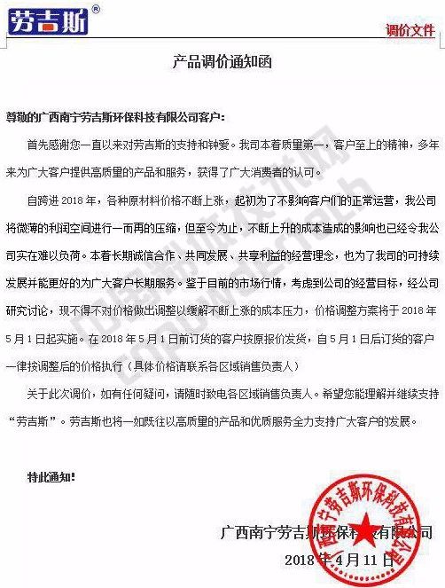 涨涨涨!广西100多家涂料企业集体上调腻子、砂浆类价格!
