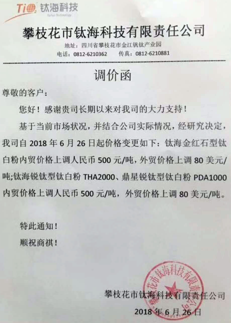 钛白粉龙头领涨,中小企业转型升级迫在眉睫!