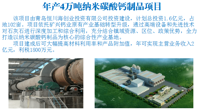 山东临朐签约年产4万吨纳米碳酸钙制品项目