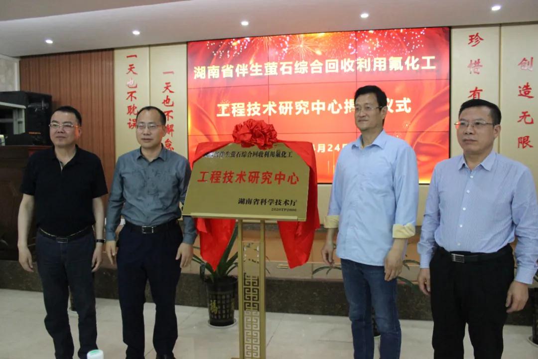 “湖南省伴生萤石综合回收利用氟化工工程技术中心”正式揭牌