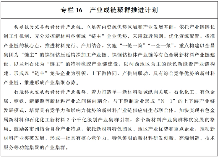 甘肃：发挥凹土、石英等资源优势，打造五十亿级无机非金属新材料产业集群！ 　　