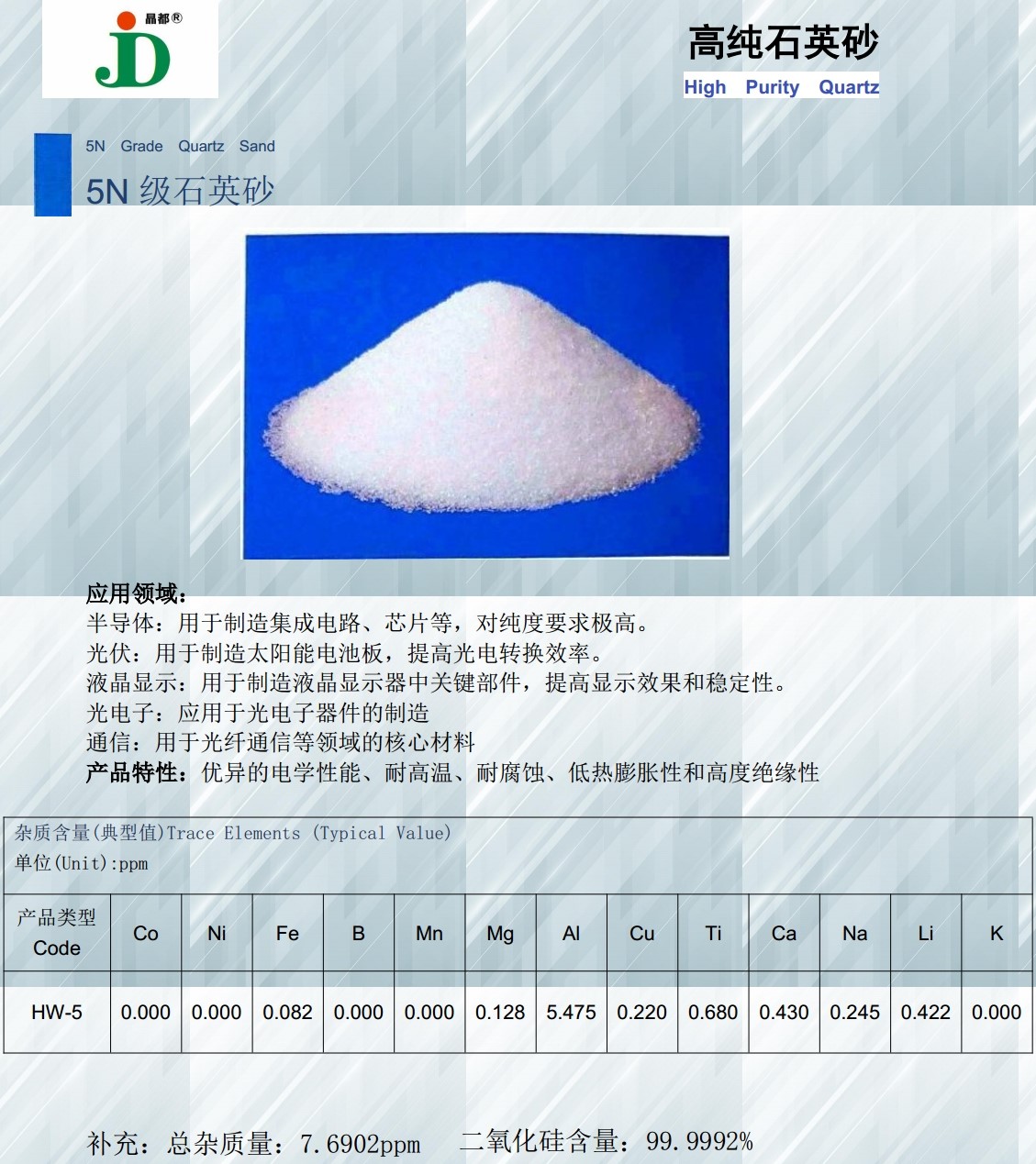 5N-7N级高纯石英砂供应商——辽宁省晶都矿业集团有限公司  